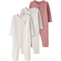 Name It Pyjama à Manches Longues Nightsuit 3 Unités Buttercream / Heart Aop / Buttercream / Ash Rose 18 Mois Garçon,Fille