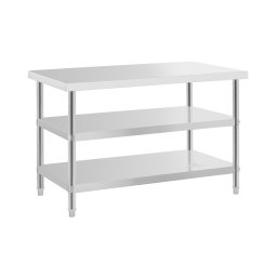 Table de travail inox - ECO - 150 x 60 cm - 500 kg - étagère intermédiaire - Royal Catering
