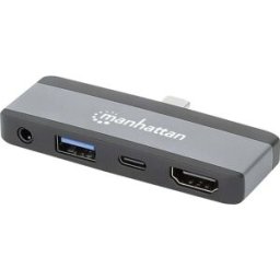 Manhattan Station daccueil USB-C® USB-C 4-in-1 Dockingstation USB C-Stecker auf HDMI USB-A USB-C PD 3,5 mm Klinke alimentation USB-C®