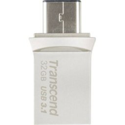 Transcend JetFlash® 890 Mémoire supplémentaire USB pour smartphone/tablette argent 32 GB USB 3.1 (2è gén.), USB-C®