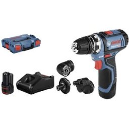 Perceuse-visseuse sans fil Bosch Professional GSR 12V-15 FlexiClick 06019F6000 12 V 2 Ah Li-Ion + 2 batteries, + chargeur, + accessoires, + mallette