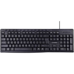 Gembird USB Clavier allemand, QWERTZ noir touches multimédia, Touches à frappe silencieuse