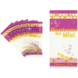 Apiculture.net - Matériel apicole français Pack de 100 sachets imprimés Bonbons au miel 250 g