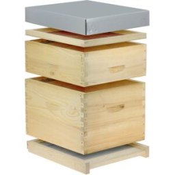 Ecoruche : Ruches Classiques en Bois Ruche à tenons Dadant 10 cadres + Hausse, Fond aéré & Cadres filés