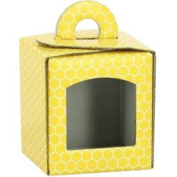 Apiculture.net - Matériel apicole français 10 coffrets carton alvéoles jaunes pour 1 pot de 250g (212ml TO63)