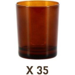 Apiculture.net - Matériel apicole français 35 verres à bougie 25cl laqués ambrés