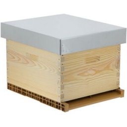 Apiculture.net - Matériel apicole français Ruche à tenons Dadant 10 cadres + Fond aéré, Toit isolant & Cadres filés