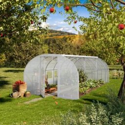 TOOLPORT 3x6m Serre tunnel, Bâche PE, blanc - (8997)