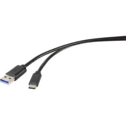Renkforce Câble USB USB 3.2 Gen1 USB-A mâle, USB-C® mâle 0.50 m noir RF-4599658