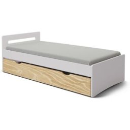 Ma Chambre d'Enfant Lit gigogne enfant Taki Blanc et bois 90x190 cm
