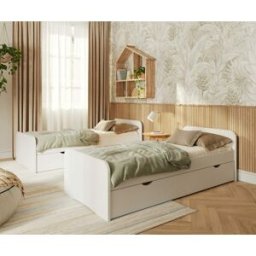 Ma Chambre d'Enfant Lit adulte avec sommier Twist Blanc 90x200 cm