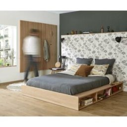 Ma Chambre d'Enfant Lit adulte avec sommier Dune Bois naturel 160x200 cm