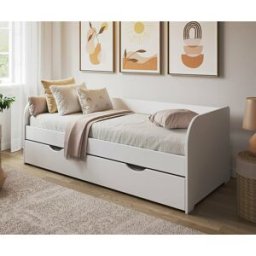 Ma Chambre d'Enfant Lit gigogne banquette adulte Bali Blanc 80x190 cm
