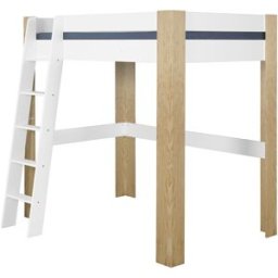Ma Chambre d'Enfant Lit mezzanine adulte 2 places avec bureau Naolo Blanc et bois 120x190 cm