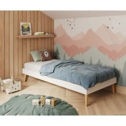 Ma Chambre d'Enfant Lit enfant avec sommier et pieds Honey Blanc 90x190 cm