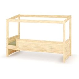 Ma Chambre d'Enfant Lit cabane enfant avec barrière et matelas Combeebed Bois naturel 90x200 cm Avec caches sommier Sans toit et porte 1 barrière Matelas Airfresh 15 cm