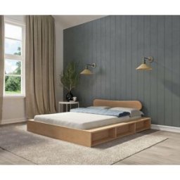 Ma Chambre d'Enfant Lit adulte avec sommier Dune et tête de lit Wika Bois naturel 140x190 cm