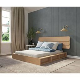 Ma Chambre d'Enfant Lit adulte avec sommier Dune et tête de lit Eon Bois naturel 140x190 cm