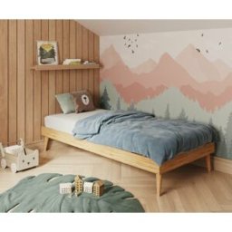 Ma Chambre d'Enfant Lit enfant avec sommier et pieds Honey Bois naturel 90x190 cm