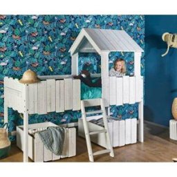 Ma Chambre d'Enfant Lit cabane enfant Swam Blanc 90x190 cm