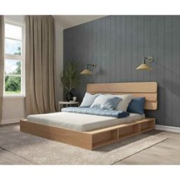 Ma Chambre d'Enfant Lit ado avec sommier Dune et tête de lit Eon Bois naturel 160x200 cm