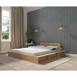 Ma Chambre d'Enfant Lit adulte avec sommier Dune et tête de lit Wika Bois naturel 160x200 cm