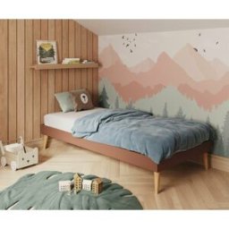 Ma Chambre d'Enfant Lit enfant avec pieds, sommier et matelas Honey Terracotta 90x190 cm