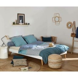 Ma Chambre d'Enfant Lit enfant avec pieds, sommier et matelas Honey Blanc 140x190 cm