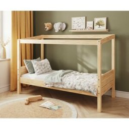 Ma Chambre d'Enfant Lit cabane enfant Combeebed Bois naturel 90x200 cm Sans caches sommier Sans toit et porte