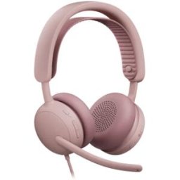 Logitech Zone Wired 2 Rose Teams Casque filaire USB-C certifié Microsoft Teams avec ANC hybride adaptative, double micro IA et conception confortable