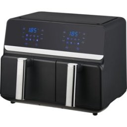 Double Airfryer XXL Nexxt Digital - Friteuse à air chaud avec écran tactile - Capacité 5,5 + 3,5 litres - 8 programmes de cuisson - Noir