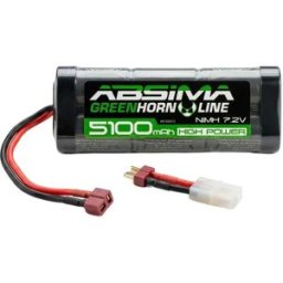 Absima Batterie Greenhorn Nimh Stick Pack 7.2v 5100mah T-plug Black / Green One Size unisex