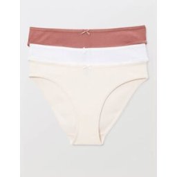 MONOPRIX Lot de 3 culottes côtelées CAMELIA en coton BIO GOTS S