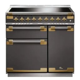 Cuisinière FALCON ELISE LUXE 90 Induction Ardoise/Laiton Antique - ELS90EISL/AB-EU