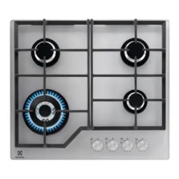 ELECTROLUX Table de cuisson gaz 4 foyers verre trempé silver - KGG64362S