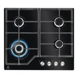 ELECTROLUX Table de cuisson 4 foyers gaz verre trempé noir - KGG64362K