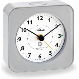 Atlanta Réveil silencieux radio-piloté argenté sonnerie progressive couleur : Anthracite