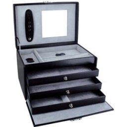 Fantasia Coffret à bijoux en cuir noir forme Vanity couleur : Marron