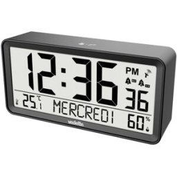 Vedette Réveil rectangulaire noir radio piloté à répétition