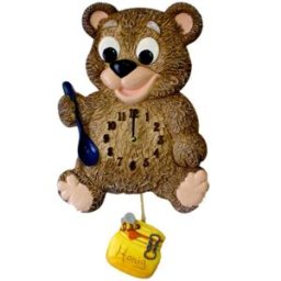 TERRASTUDIO Horloge murale pour enfant ours en céramique avec balancier pot de miel