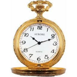 AURORE Montre gousset dorée à piles motifs