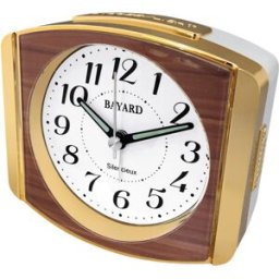BAYARD Réveil silencieux en plastique façon bois Couleur : Façon wengé