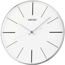 Pendule murale silencieuse Seiko argentée