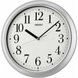 Pendule murale en plastique gris Seiko couleur : Argenté