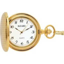 Montre gousset à quartz dorée avec clapet Bayard