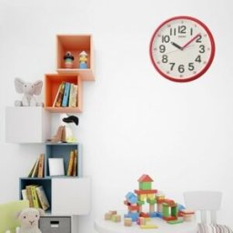 Seiko Pendule murale silencieuse rouge pour enfants