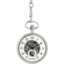 Montre gousset mécanique argentée mouvement apparent Bayard
