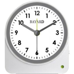 Réveil silencieux argenté éclairage LED automatique Bayard Couleur : Argenté
