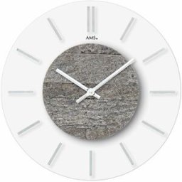 AMS Horloge murale moderne en pierre grise couleur : Pierre grise