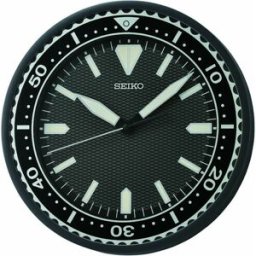 Pendule murale noire Seiko style cadran de montre